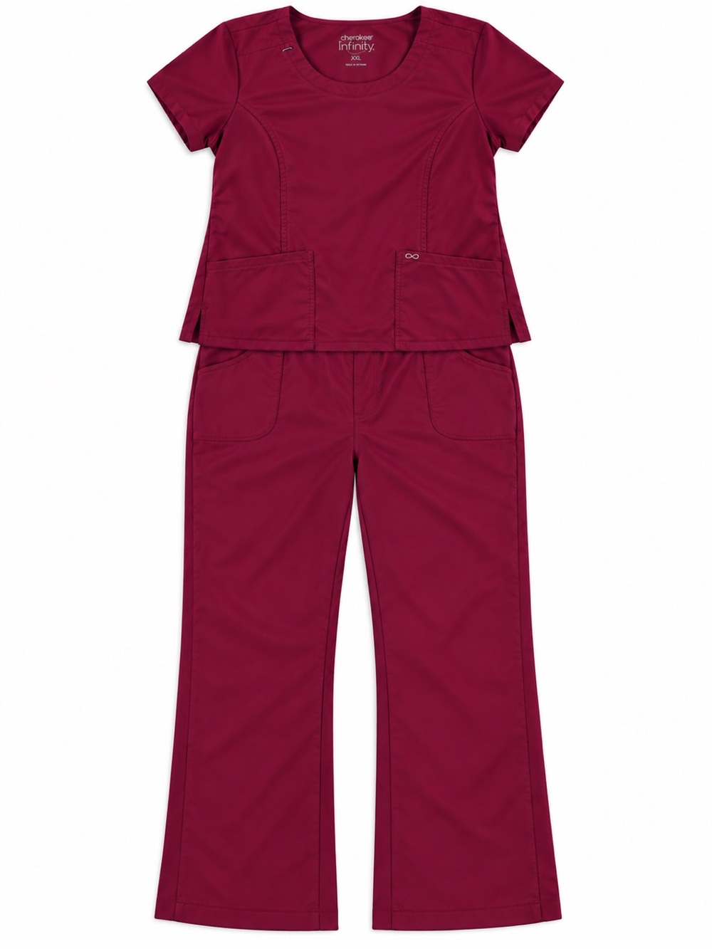 Cherokee Infinity Women’s Scrub Set XXL Burgundy Wine Top Pants Medical Uniform